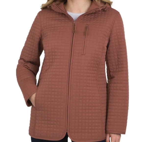 Lands' End Women's Quilted Puffer Jacket in Rust - Picture 6 of 8